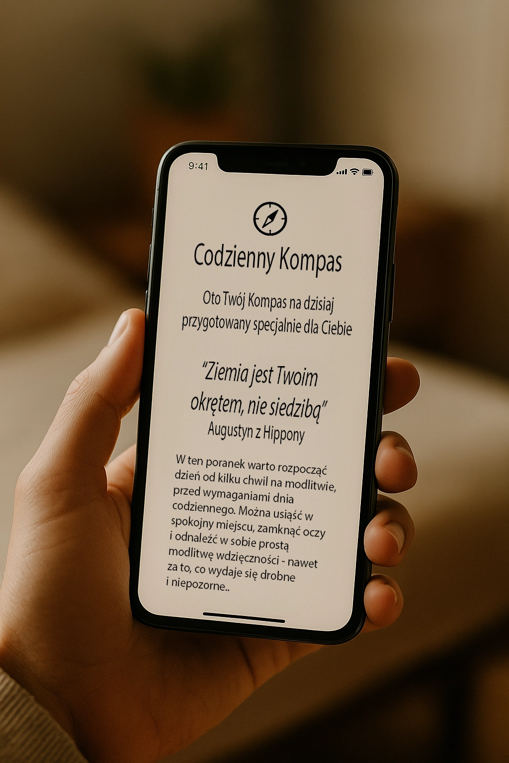Telefon z Kompasem w dłoni