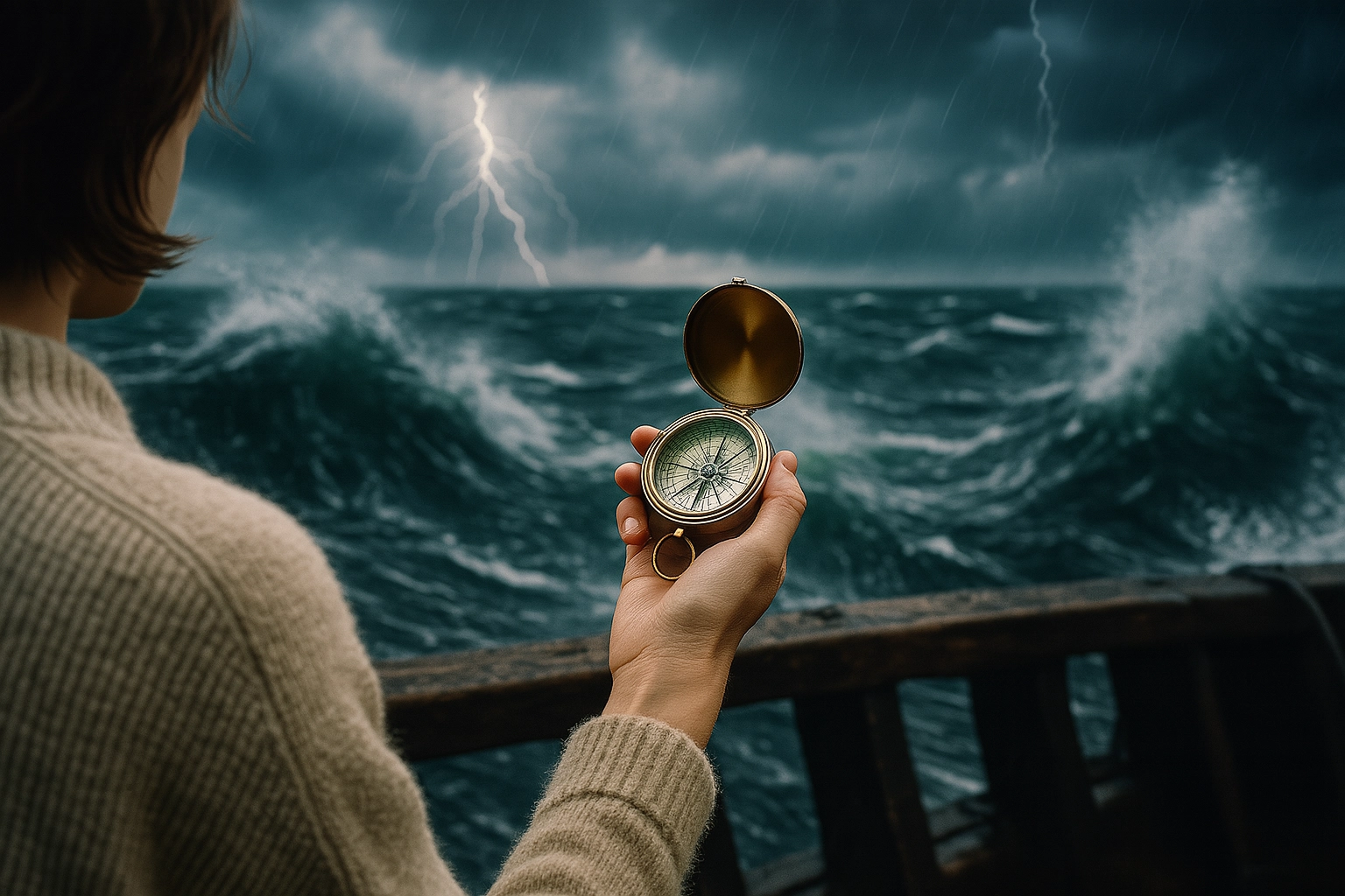 Kompas w burzy – symbol chaosu i emocji